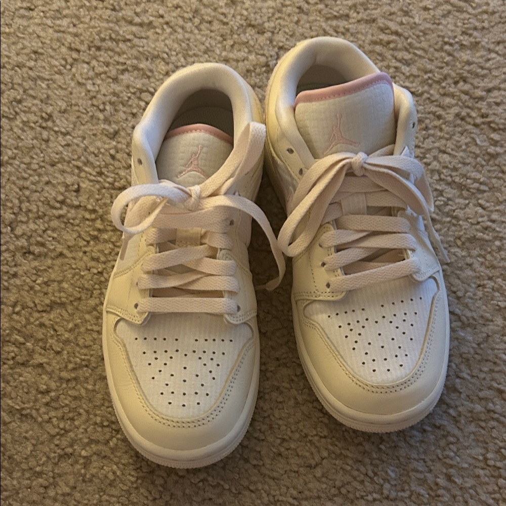 Woman’s Cream and Light Pink Basketball Sneakers - Jordan